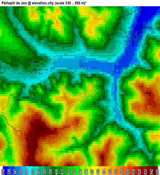 Părteştii de Jos elevation map