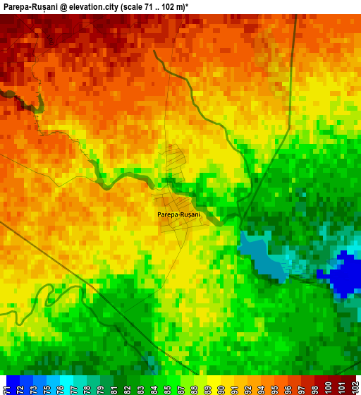 Parepa-Rușani elevation map