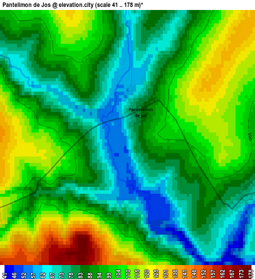 Pantelimon de Jos elevation map