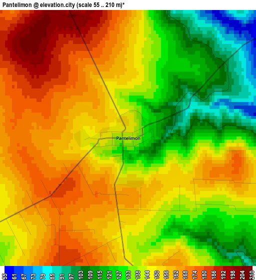 Pantelimon elevation map