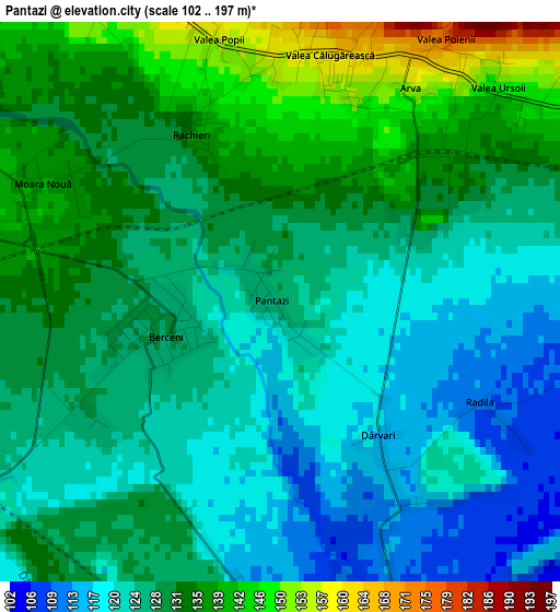 Pantazi elevation map