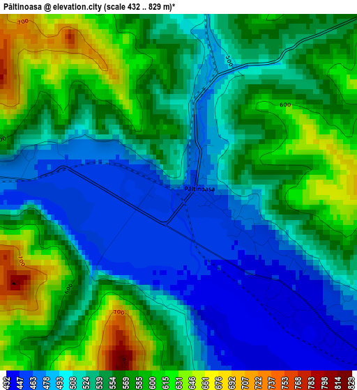 Păltinoasa elevation map