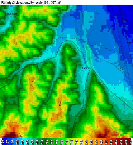 Păltiniş elevation map