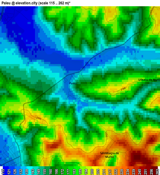 Paleu elevation map