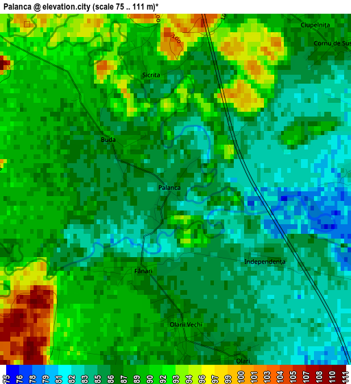 Palanca elevation map