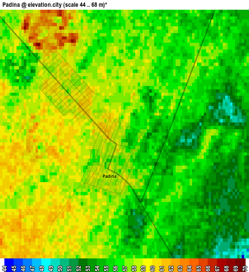 Padina elevation map