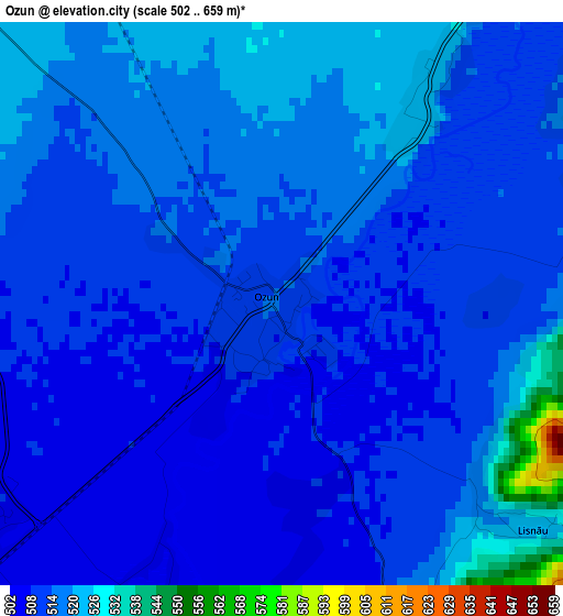 Ozun elevation map