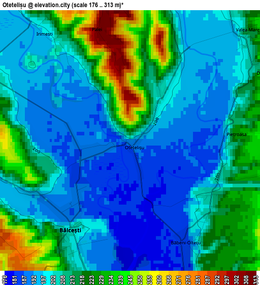 Otetelișu elevation map