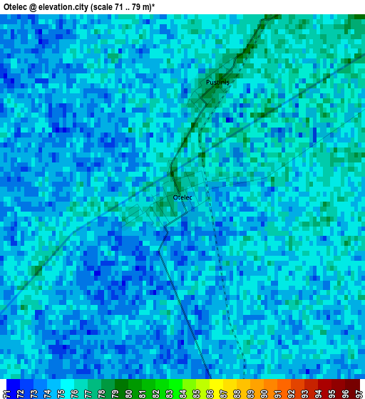 Otelec elevation map