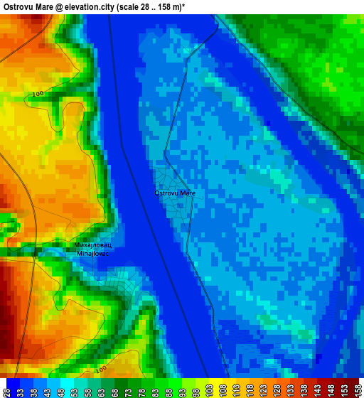 Ostrovu Mare elevation map