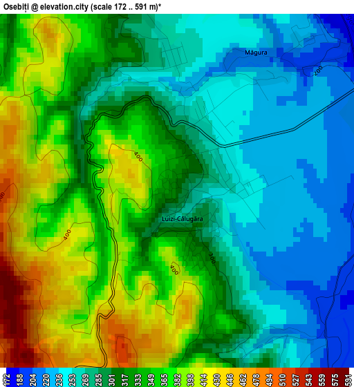 Osebiți elevation map