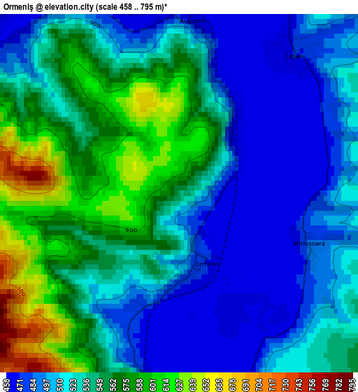 Ormeniş elevation map