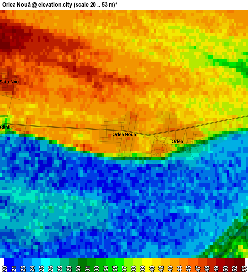 Orlea Nouă elevation map