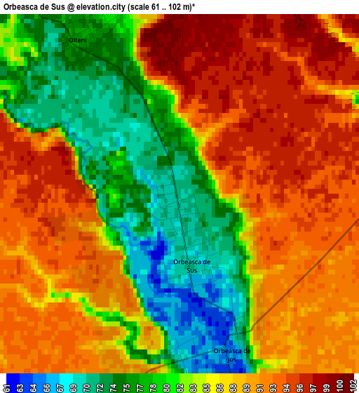 Orbeasca de Sus elevation map