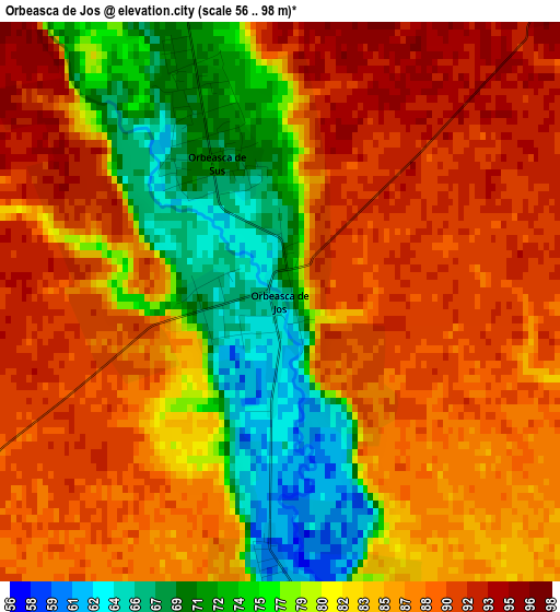 Orbeasca de Jos elevation map