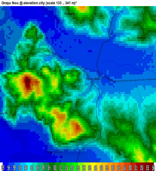 Oraşu Nou elevation map