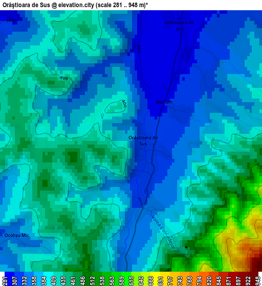 Orăştioara de Sus elevation map