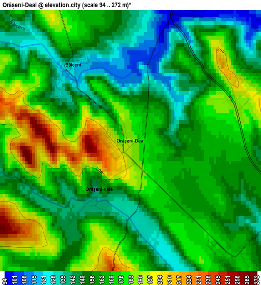 Orășeni-Deal elevation map