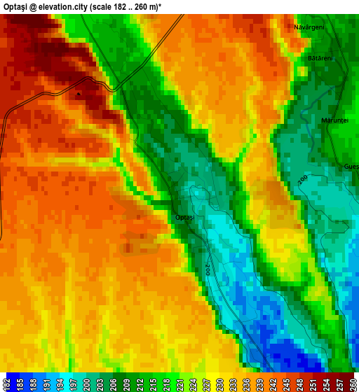 Optaşi elevation map