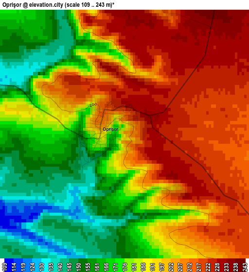 Oprişor elevation map