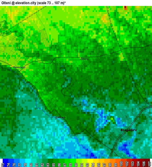 Olteni elevation map