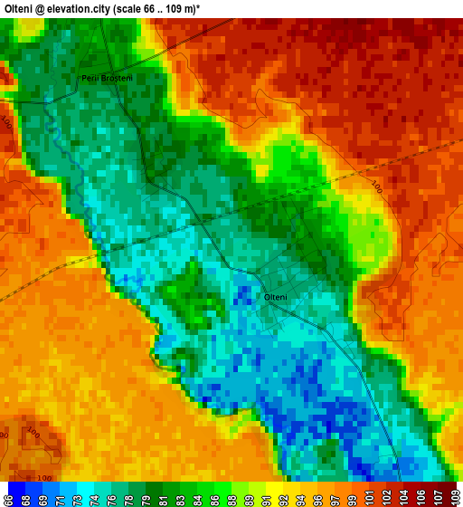 Olteni elevation map