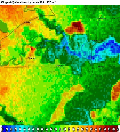 Ologeni elevation map