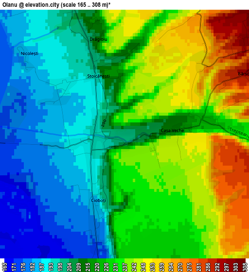 Olanu elevation map