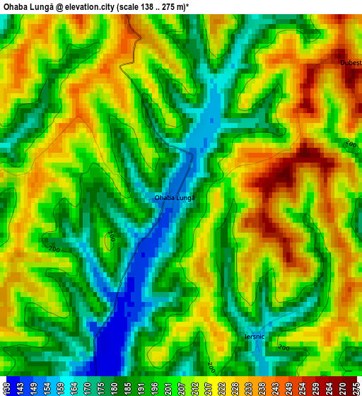 Ohaba Lungă elevation map