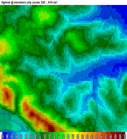 Oglinzi elevation map