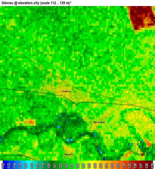 Odoreu elevation map