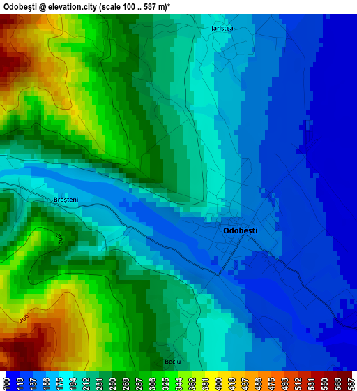 Odobeşti elevation map