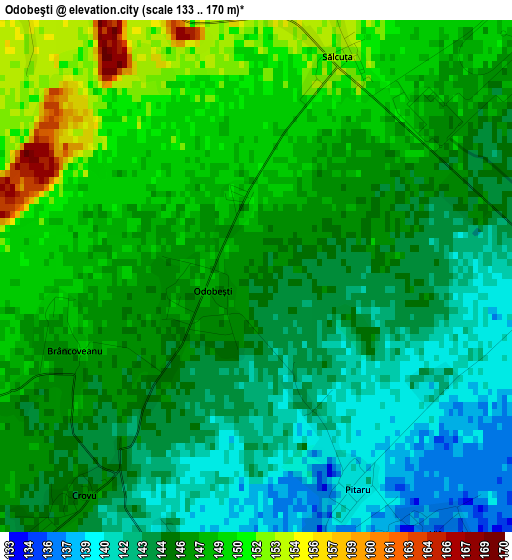 Odobeşti elevation map