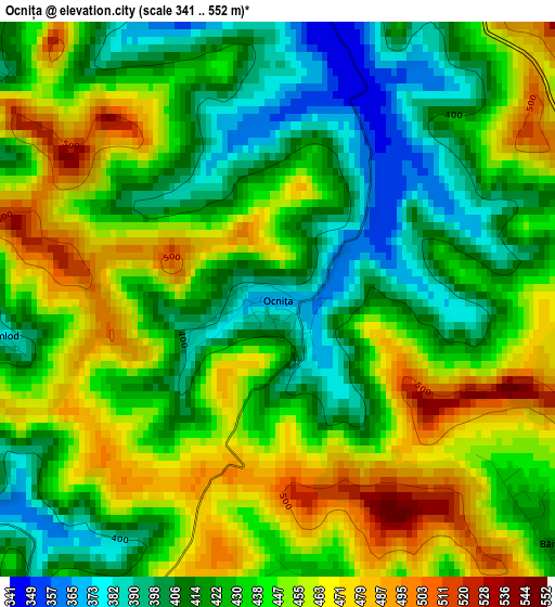 Ocnița elevation map