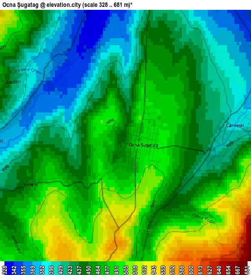 Ocna Şugatag elevation map