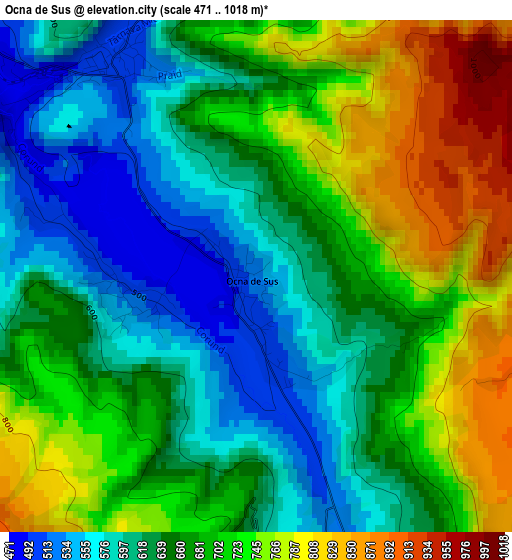 Ocna de Sus elevation map