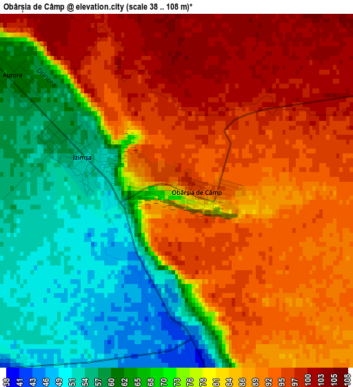 Obârșia de Câmp elevation map