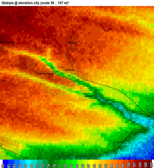 Obârşia elevation map