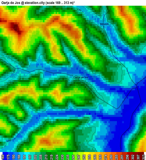 Oarţa de Jos elevation map