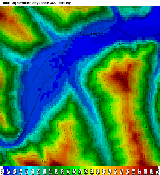 Oanțu elevation map