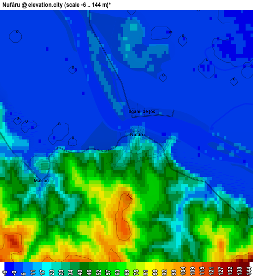 Nufăru elevation map