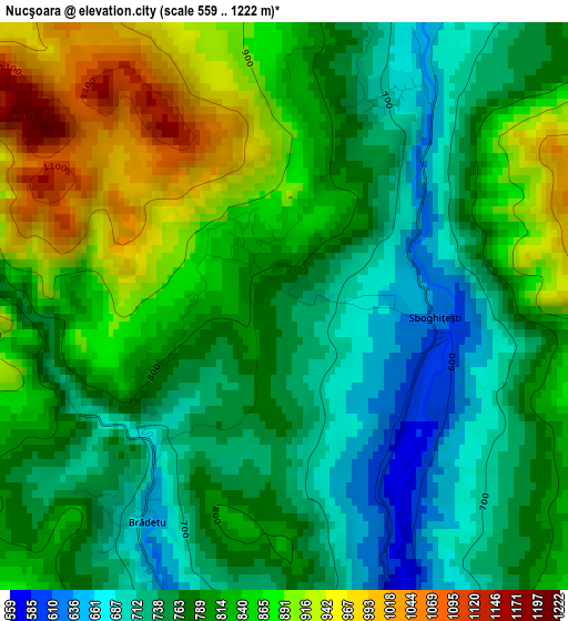 Nucşoara elevation map