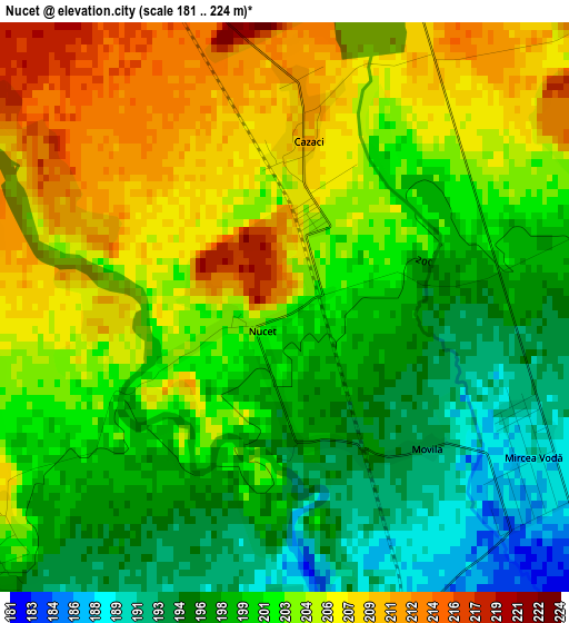 Nucet elevation map