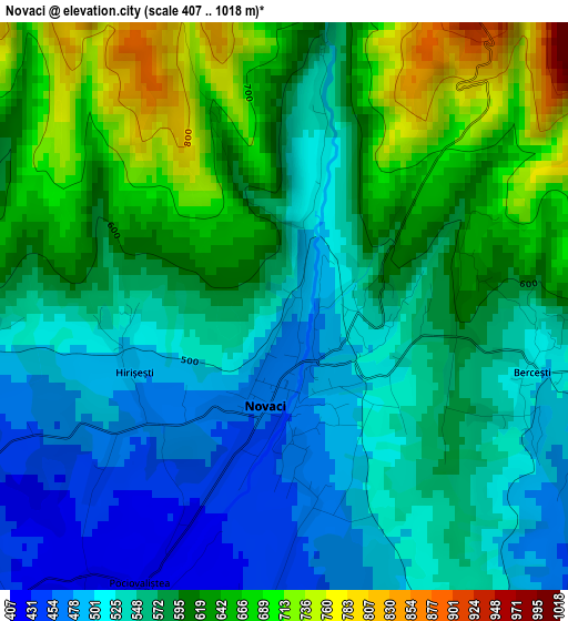 Novaci elevation map