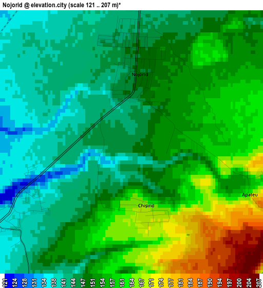 Nojorid elevation map