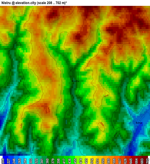 Nistru elevation map