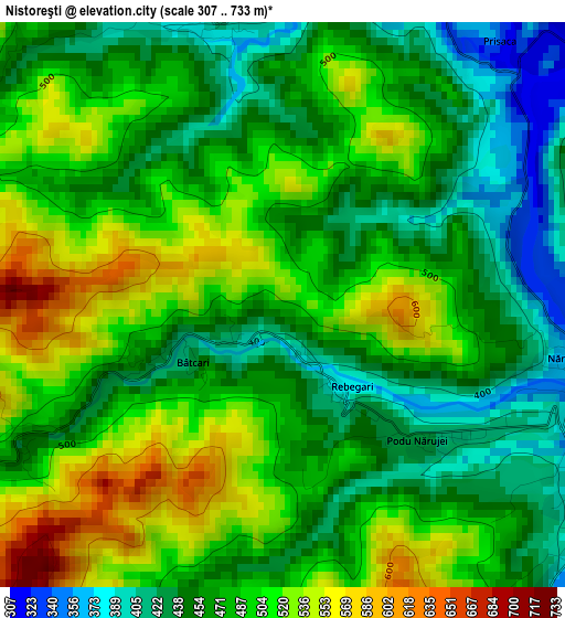 Nistoreşti elevation map