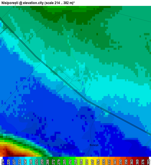 Nisiporești elevation map