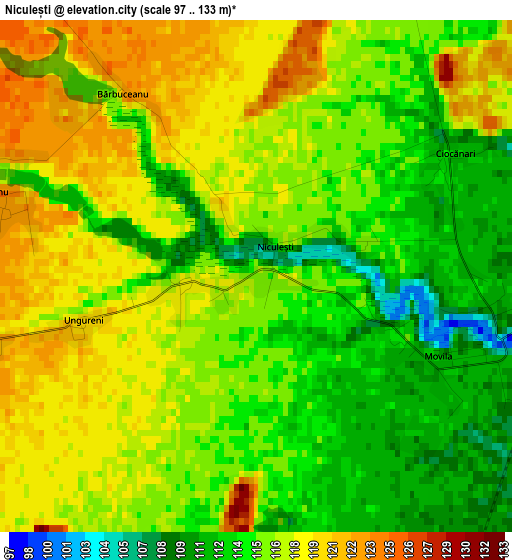 Niculești elevation map