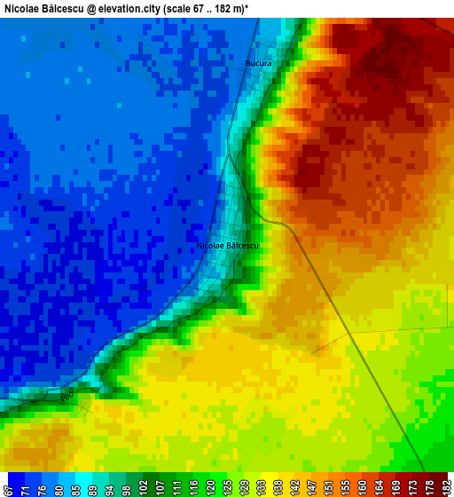 Nicolae Bălcescu elevation map